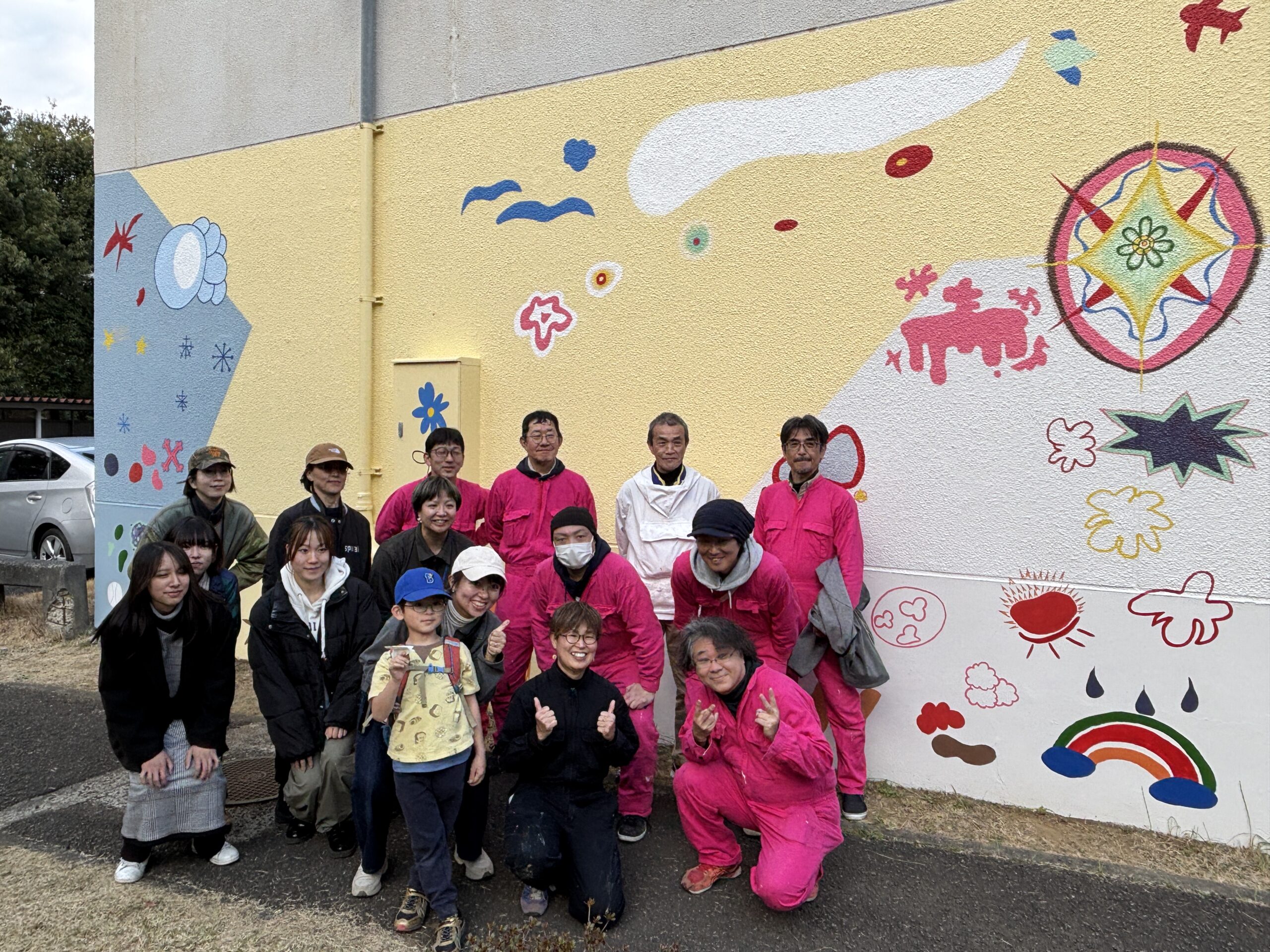 野庭住宅の壁に子どもたちの壁画完成！
